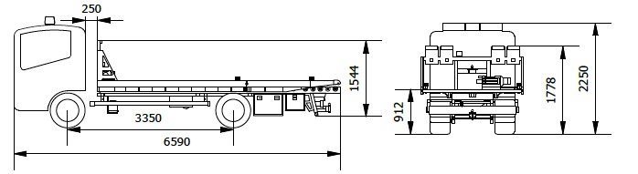 Dimensiones totales del vehículo portacoches Mallorca